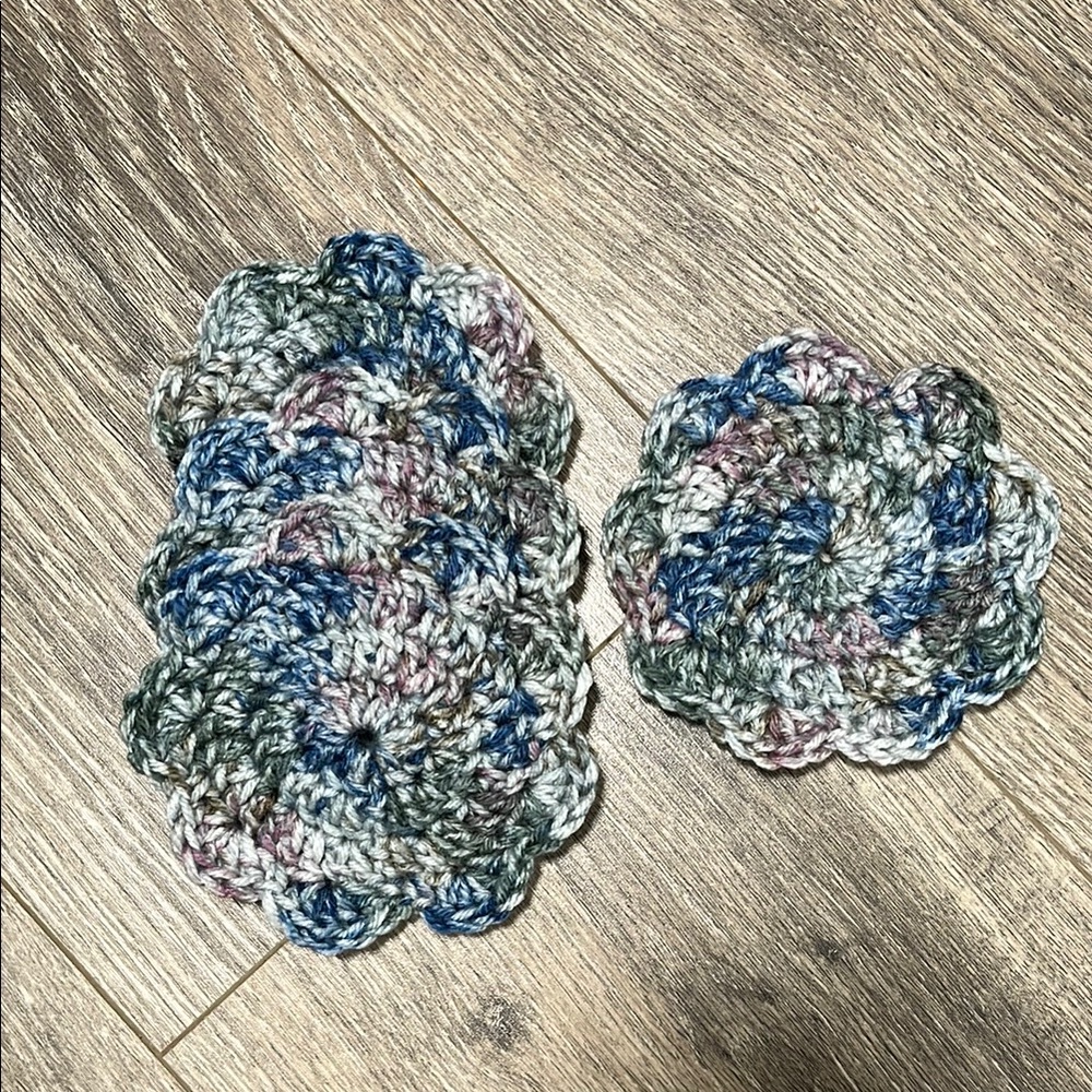 Handcrafted Multicolor Crochet Coasters